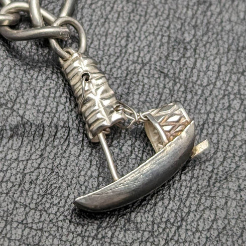 British vintage sterling silver charm bracelet 19g